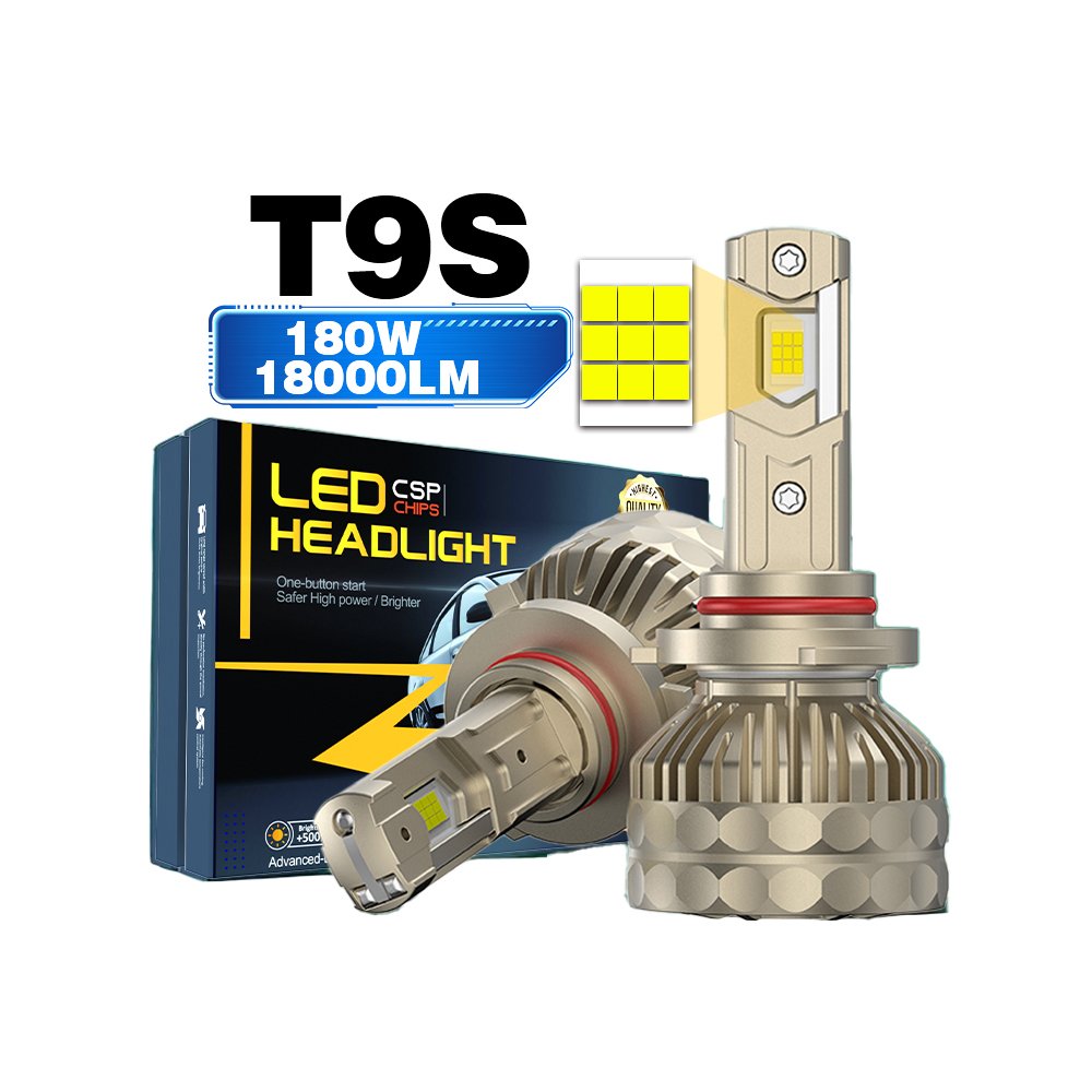 2025 T9S 180w 18000LM 3570Chips Three Copper Tubes 9012 9005 9006 H4 H7 H11 High Quality Headlights